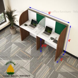 3 Feet 2 Seater_Linear Powder Coated Aluminium Modular Workstation