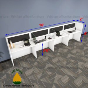 4 Feet 4 Seater Linear Wooden Modular Workstation